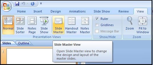 Accessing the Slide Master
