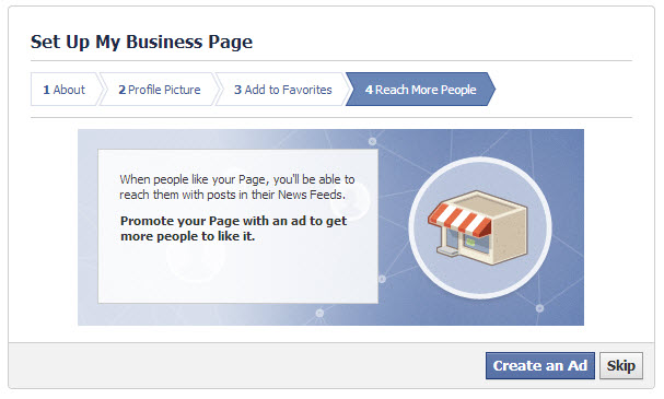Create an ad if you're really ready, but it's probably a better idea to get your page all set up first