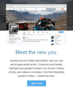 Twitter sent an email to (some? many?) users Thursday to announce the new profile.
